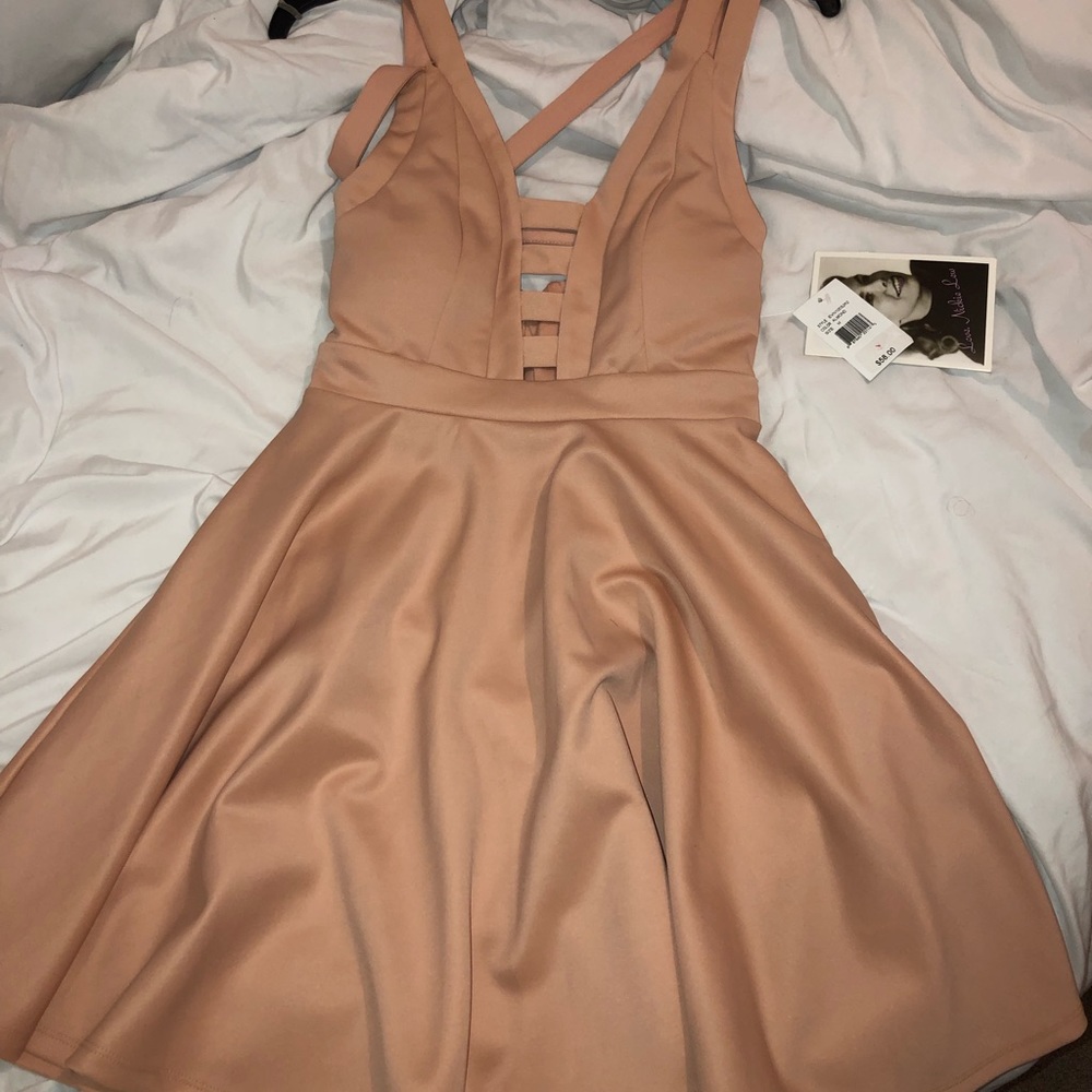 Womens pink mid length dress